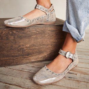 Free People Mystic Mary Jane Flats - Champagne - New with box